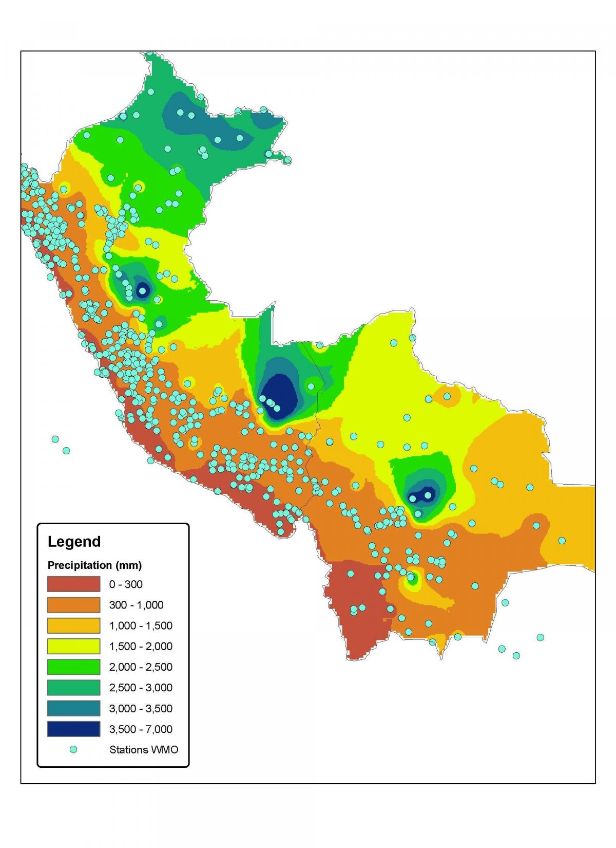 แผนที่ของสภาพอากาศเปรู